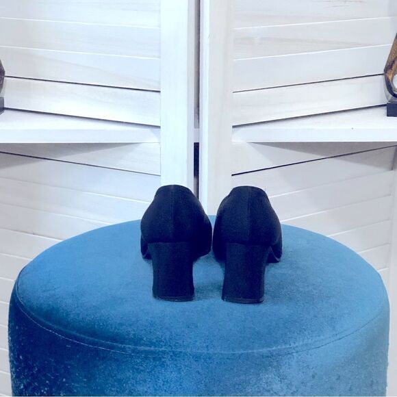 Stuart Weitzman Black Pumps Squared Toe Size 5 - Picture 3 of 6
